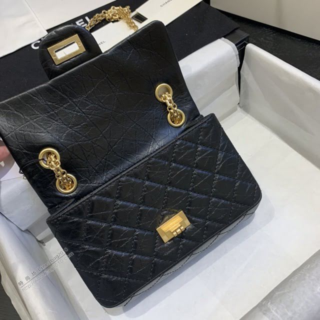 Chanel女包 0874# Chanel經典復古大象紋牛皮口蓋鏈包 方扣系列 Chanel鏈條單肩斜挎包  djc3980